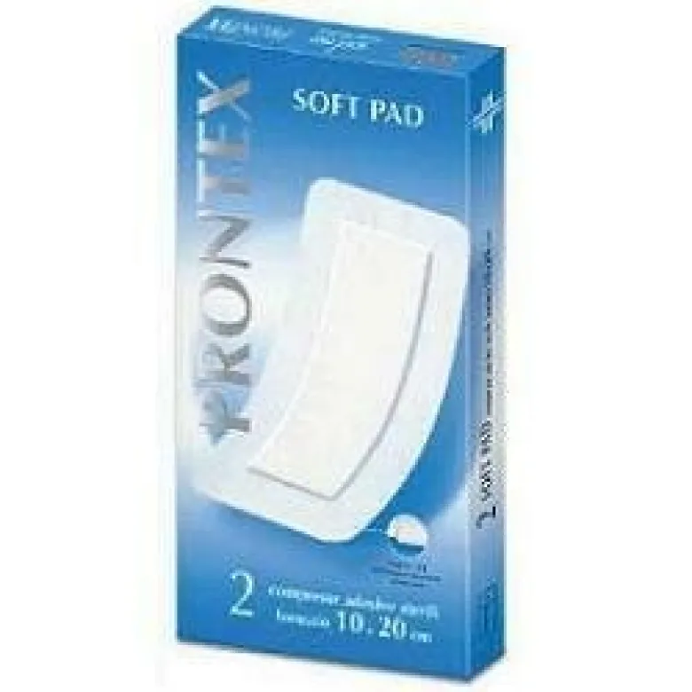 Garza compressa prontex soft pad autoadesiva 10x20cm 2 pezzi