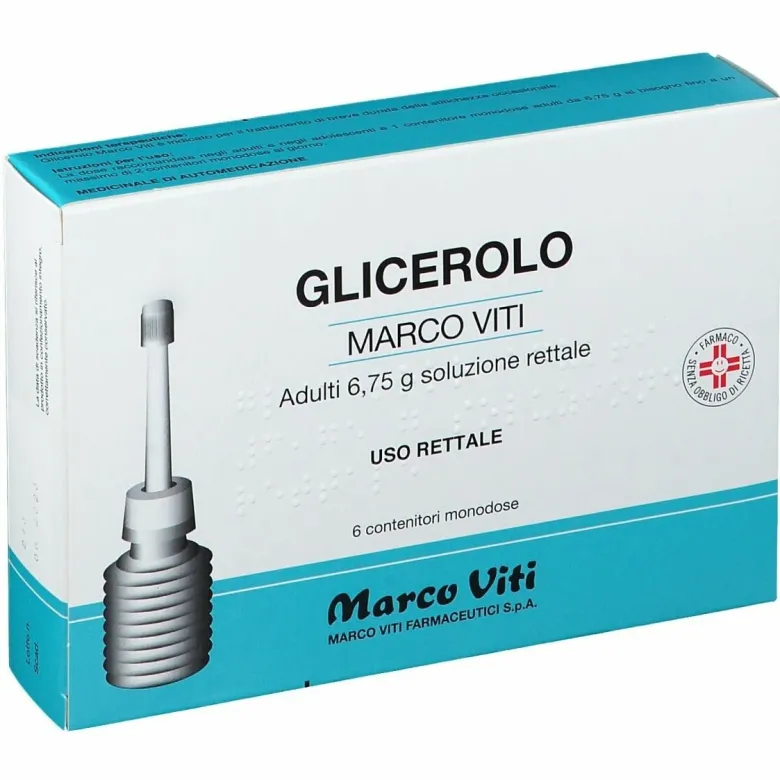 Glicerolo viti 6,75 g adulti stitichezza camomilla e malva 6 clismi