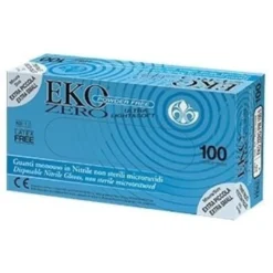 Guanto monouso in nitrile blu superficie microruvida eko zero pw senza polvere misura 10 extra large 100 pezzi
