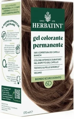 Herbatint tintura per capelli gel permanente 6d biondo scuro dorato 170ml