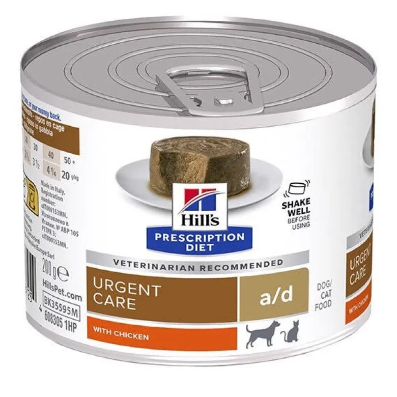 Hill's Pet Prescription Diet A/D Urgent Care con Pollo Cibo Umido Cane Gatto 200g