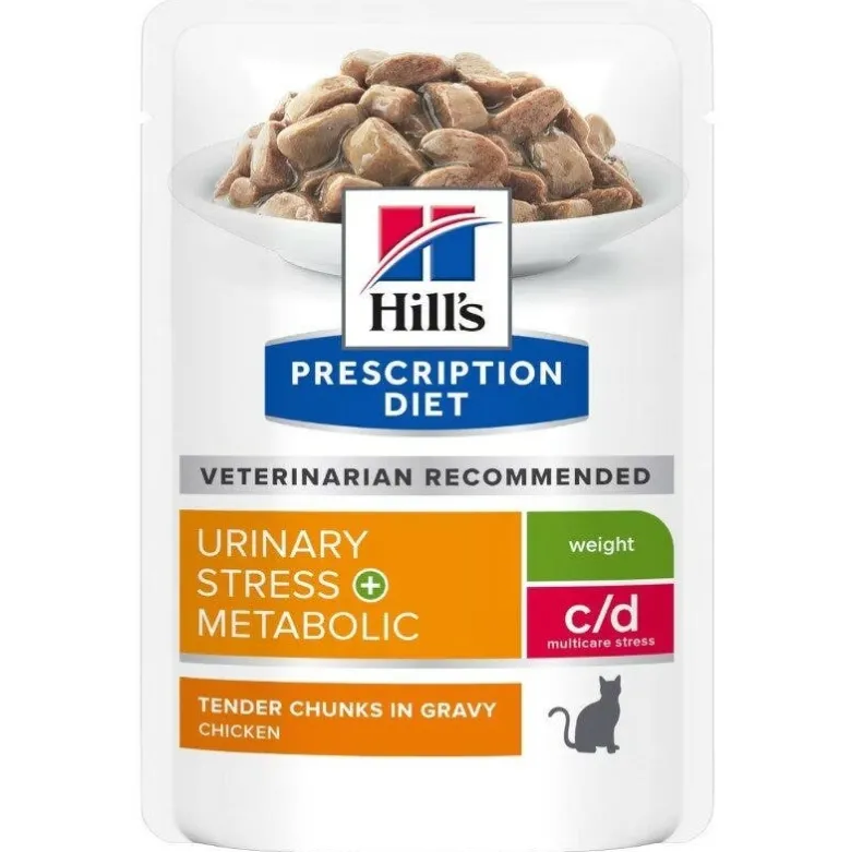 Hill's Prescription Diet c/d Multicare Stress + Metabolic Bocconcini Pollo Gatti Bustina 85g