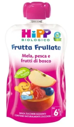 Hipp bio hipp bio frutta frullata mela pesca frutti di bosco90 g