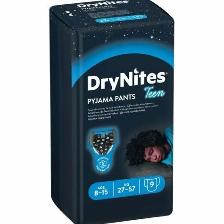 Huggies DryNites 8/15 anni Ragazzi Taglia L 27/57kg 9 pezzi