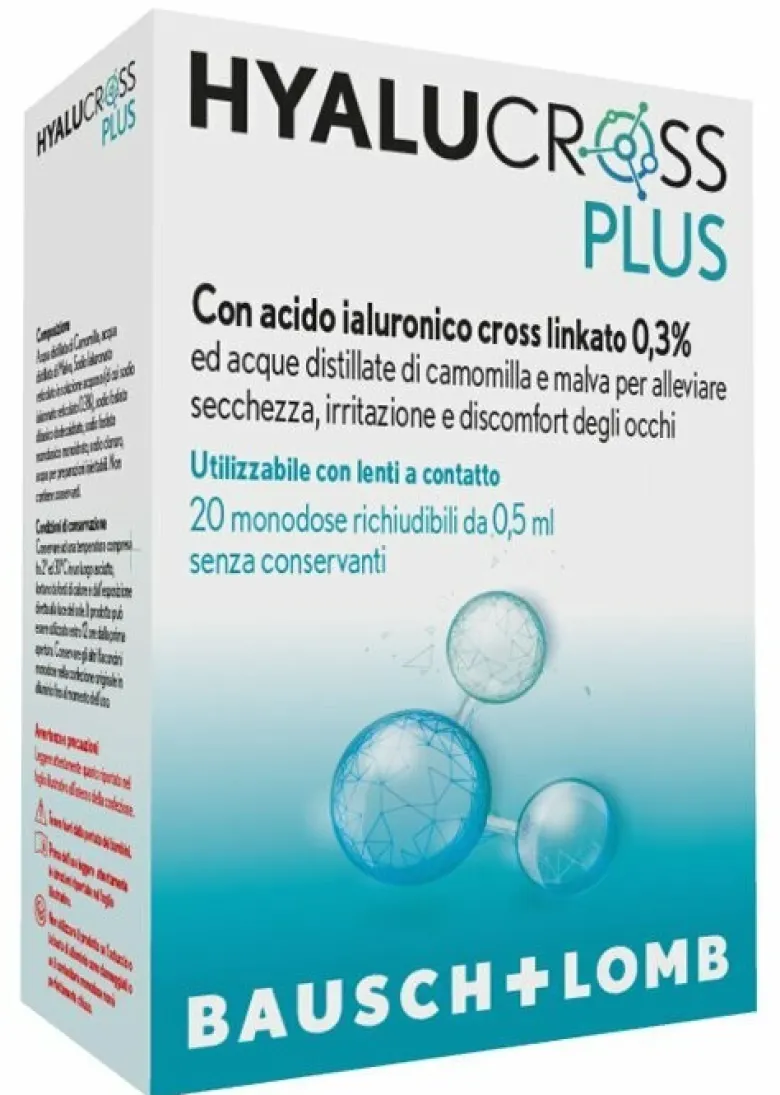 Hyalucross Plus Gocce Oculari Per Occhi 20 Flaconcini Monodose