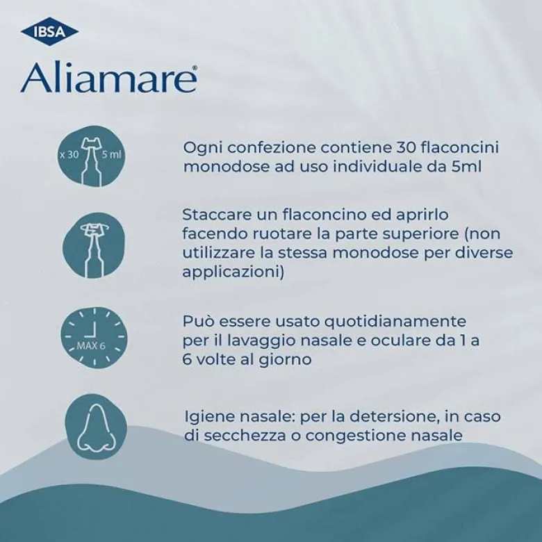 Ibsa Aliamare Soluzione Fisiologica 30 Flaconcini da 5 ml