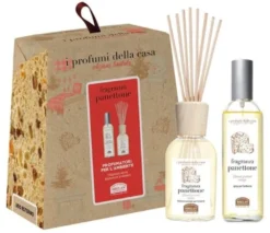 I profumi della casa set panettone 1 spray ambiente 100 ml + bastoncini aromatici ambiente 100 ml