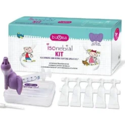 Isonebial Kit Pulizia Cavità Nasali 20 Flaconcini Monodose 5ml + Siringa Luer Lock Soft-Jeck + Ago Cannula + Nebulizzatore Spraysol