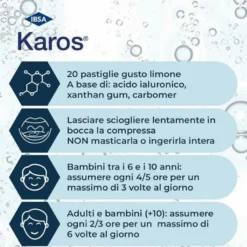 Karos Gusto Limone per Gola Infiammata 20 Pastiglie
