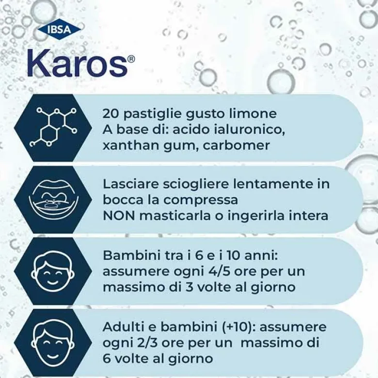Karos Gusto Limone per Gola Infiammata 20 Pastiglie