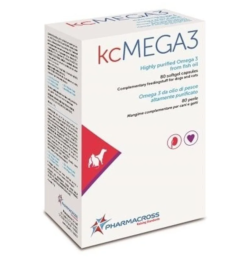 Kcmega3 omega3 funzionalità renale cani e gatti 80 perle