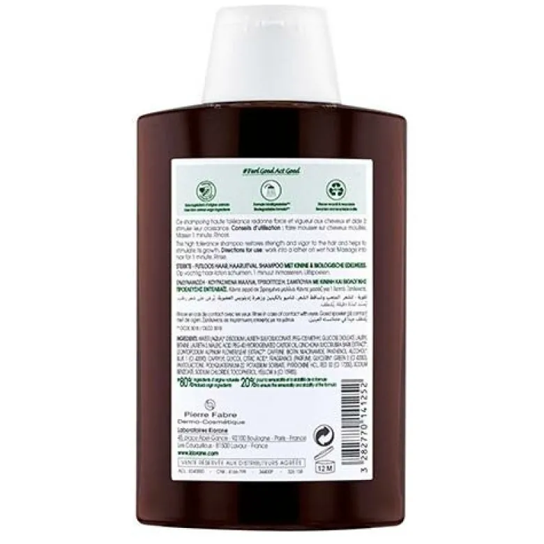 Klorane Chinina Stella Alpina Shampoo Fortificante Bio 200 ml
