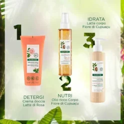Klorane Crema Doccia Nutritiva Profumo Latte di Rosa 200 ml