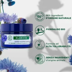 Klorane Idratazione Viso e Occhi Notte al Fiordaliso Bio 50 ml