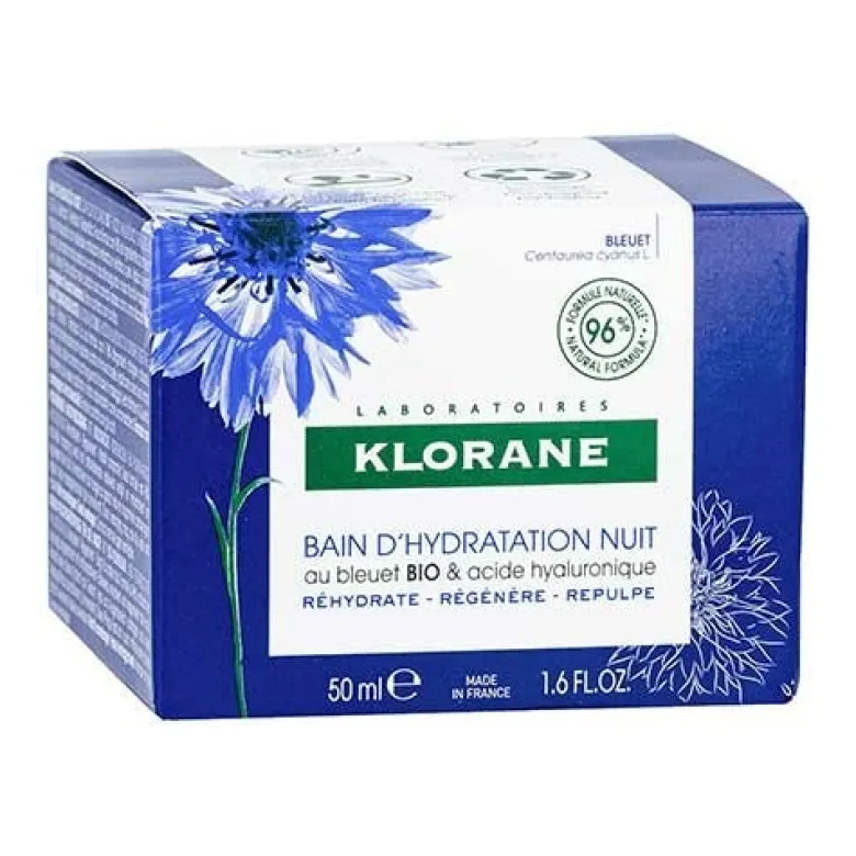 Klorane Idratazione Viso e Occhi Notte al Fiordaliso Bio 50 ml