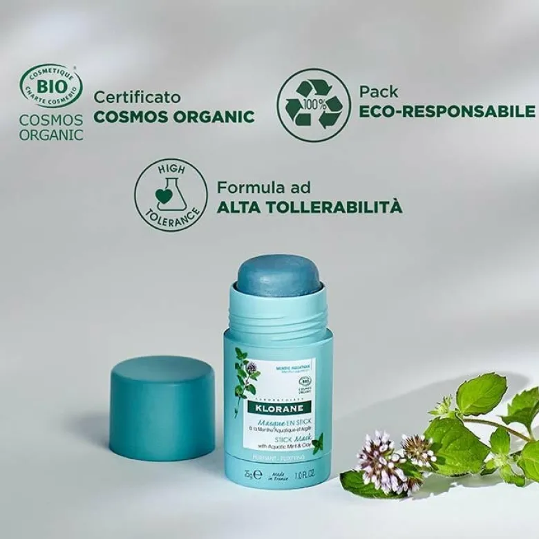 Klorane Maschera Stick alla Menta BIO e all'Argilla 25 g