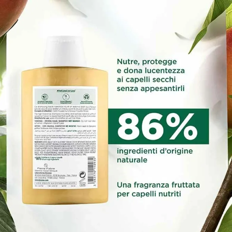 Klorane Shampoo al Mango Nutriente Capelli Secchi 200 ml