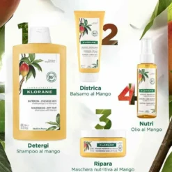 Klorane Shampoo al Mango Nutriente Capelli Secchi 200 ml