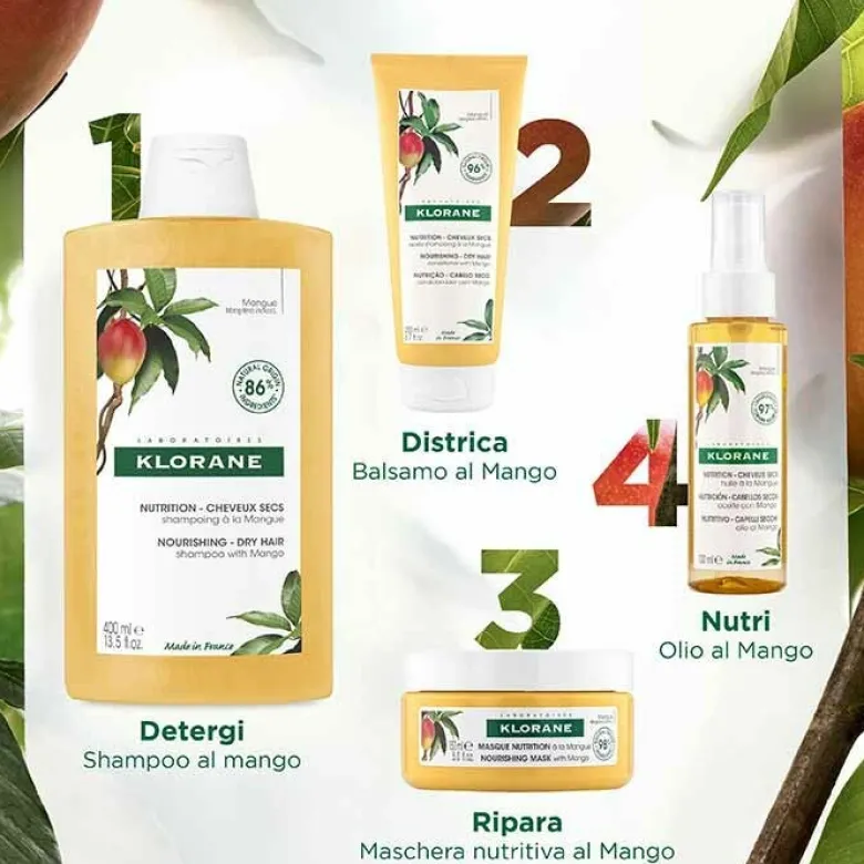 Klorane Shampoo al Mango Nutriente Capelli Secchi 400 ml