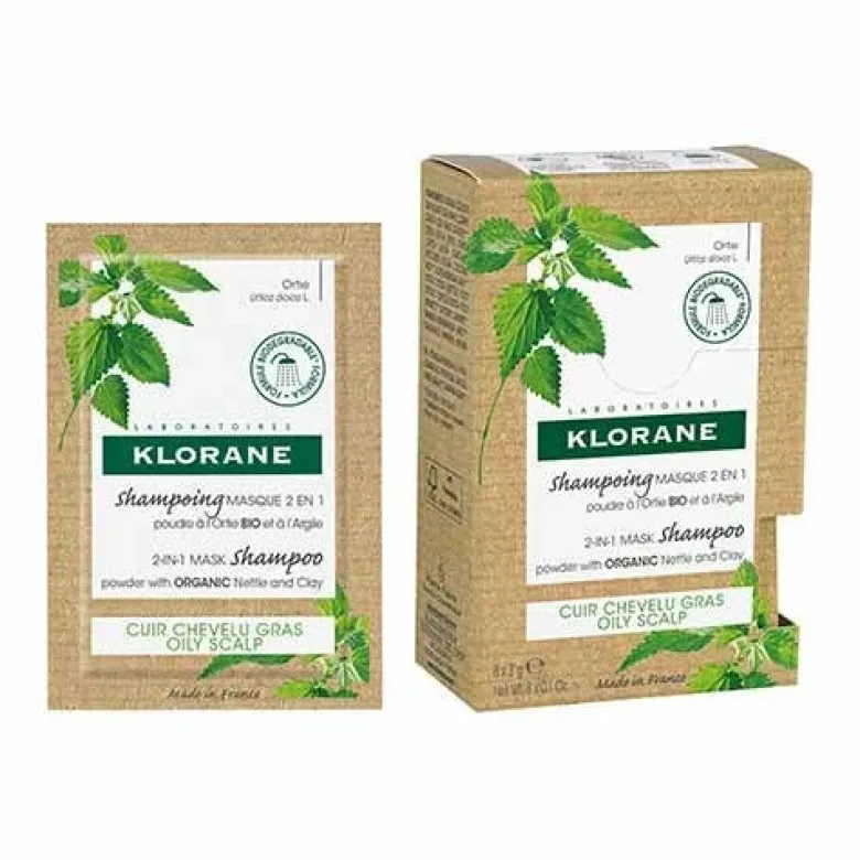 Klorane Shampoo Maschera 2 in 1 all'Ortica Bio e Argilla 24 g