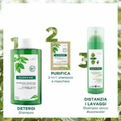 Klorane Shampoo Maschera 2 in 1 all'Ortica Bio e Argilla 24 g