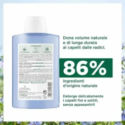 Klorane Shampoo Volumizzante al Lino Bio Capelli Sottili 200 ml