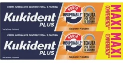 Kukident Bipacco Morso Insuperabile Crema Adesiva Dentiere 57 g x 2