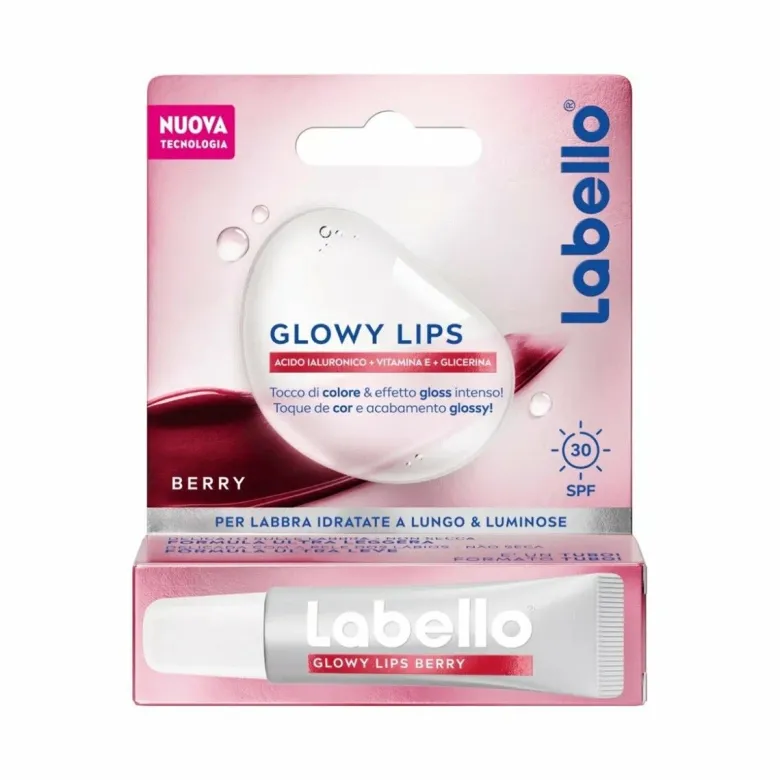 Labello glowy lips berry labbra ultra-idratante acido ialuronico + vitamina e + glicerina 10ml