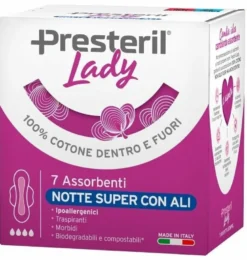 Lady presteril assorbenti notte super ali 7 pezzi
