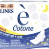 Lines è cotone 9 assorbenti notte con ali