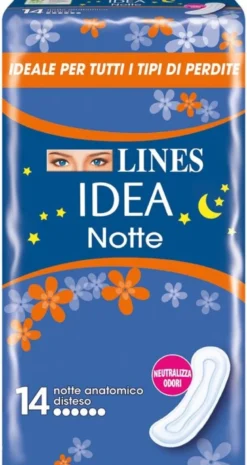 Lines Idea Notte Assorbente Anatomico Disteso 14 Pezzi