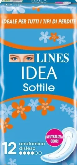 Lines idea sottile anatomico 12 assorbenti