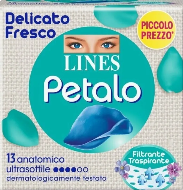 Lines petalo blu assorbente anatomico 13 pezzi