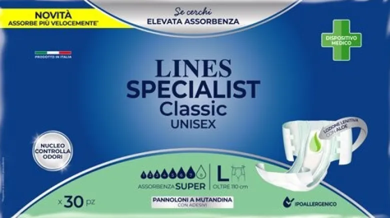 Lines Specialist Classic Super Pannolone a Mutanda Grande 30 pezzi