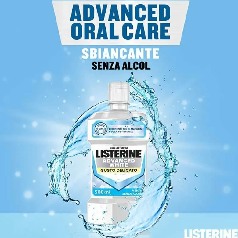 Listerine Colluttorio Advance White Gusto Delicato 500 ml