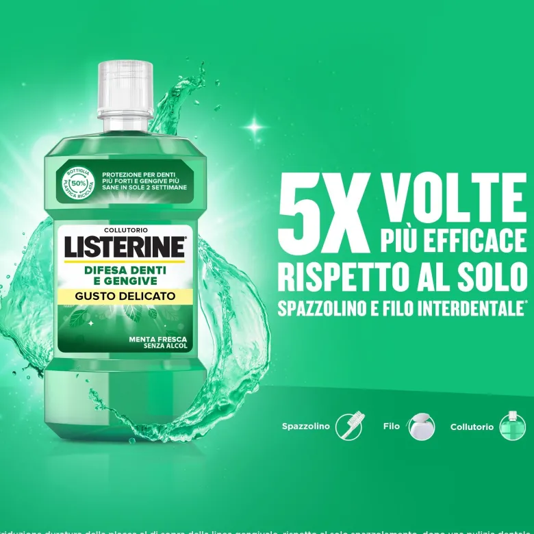 Listerine Difesa Denti e Gengive Collutorio Delicato 500 ml