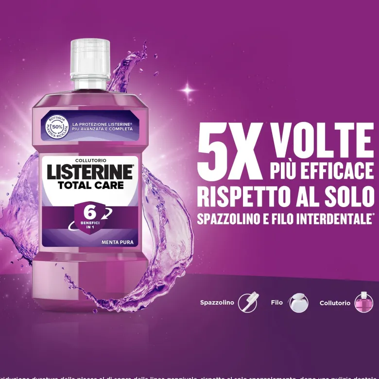 Listerine Total Care Collutorio Gusto Menta Pura 500 ml