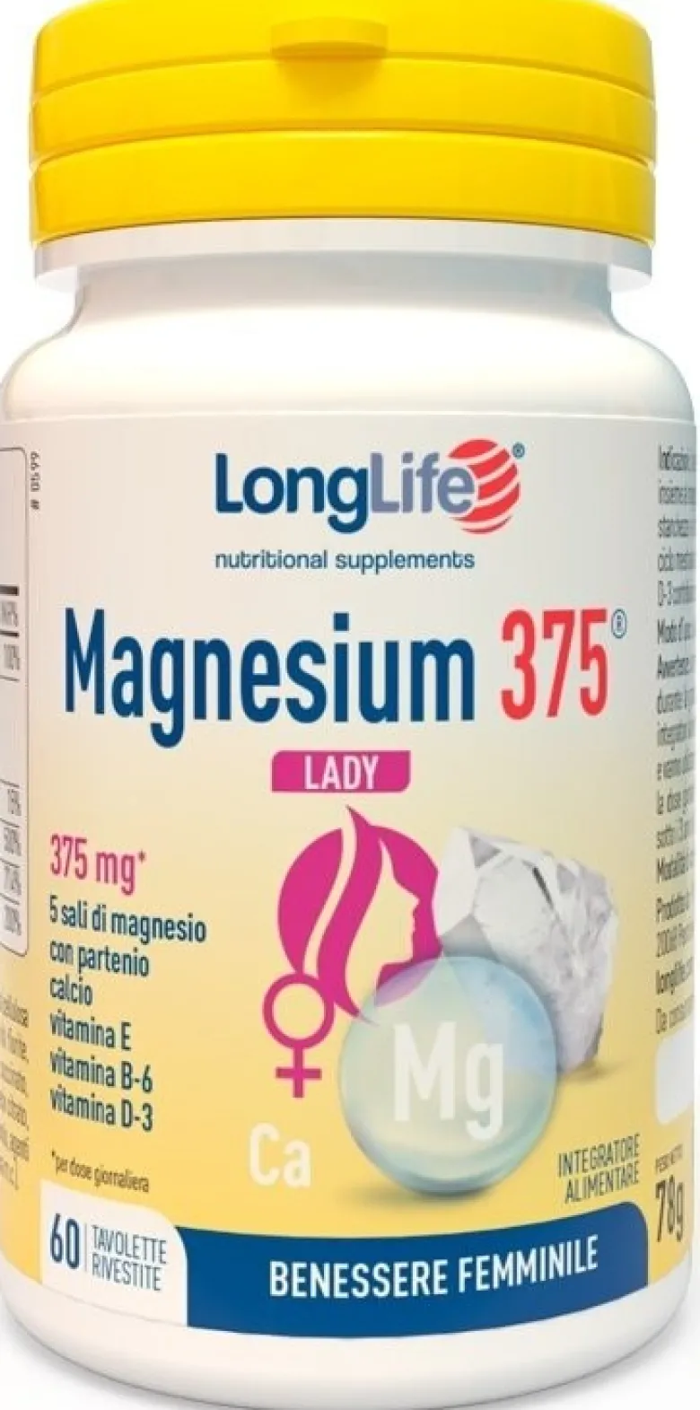 Longlife magnesium 375 lady 60 tavolette