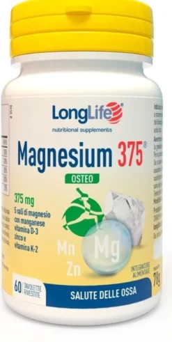 Longlife magnesium 375 osteo 60 tavolette