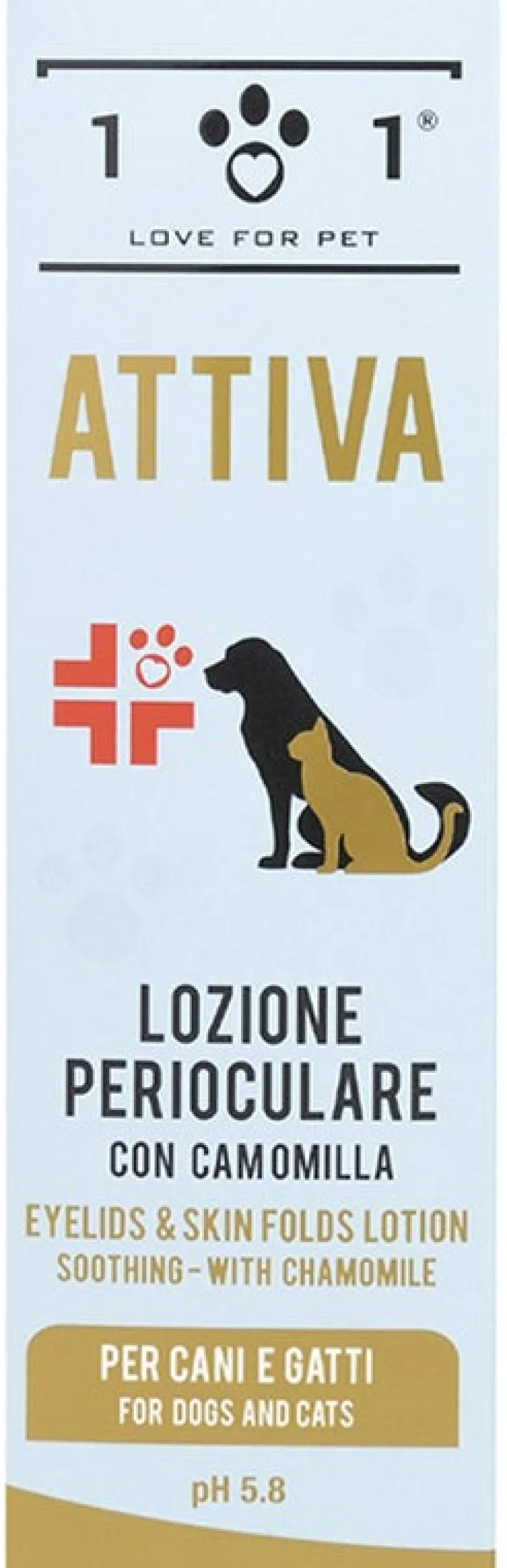 101 Love For Pet Attiva Lozione Detergente Perioculare con Camomilla Cani e Gatti 100 ml