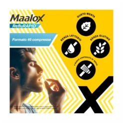 Maalox Reflurapid blocca il reflusso neutralizza il bruciore da iperacidità 40 Compresse
