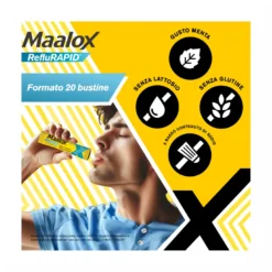 Maalox Reflurapid blocca il reflusso neutralizza il bruciore da iperacidità 20 bustine