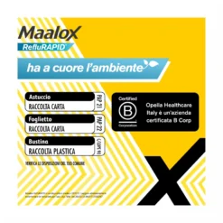 Maalox Reflurapid blocca il reflusso neutralizza il bruciore da iperacidità 20 bustine