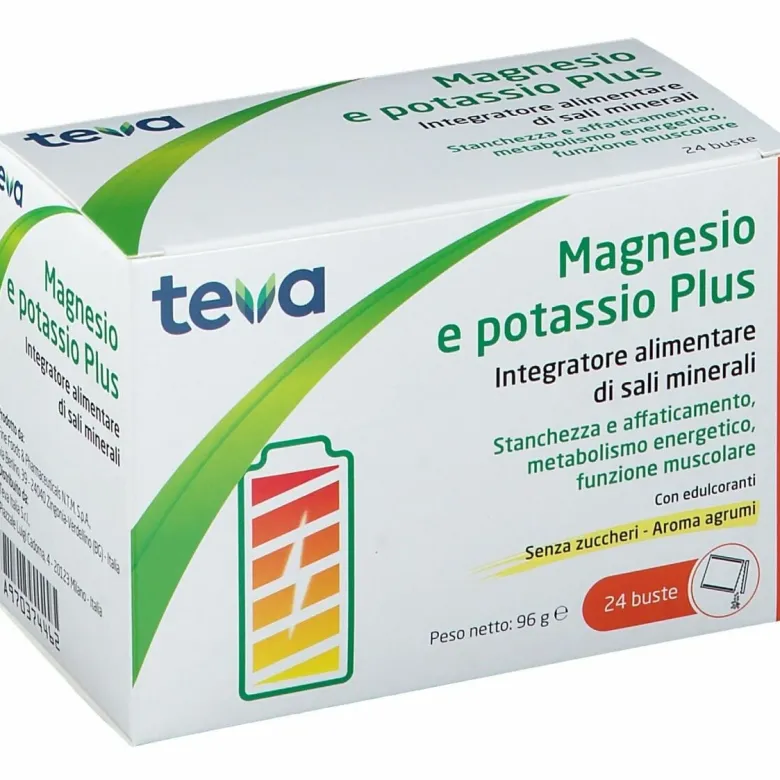 Magnesio potassio plus teva 24 bustine