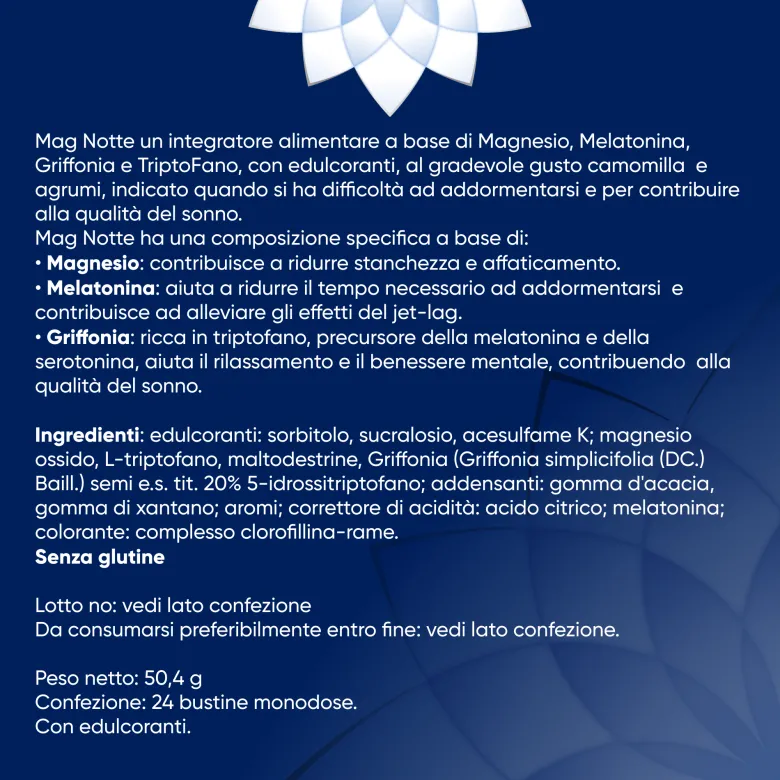 Mag Notte Integratore Sonno con Magnesio 24 Bustine