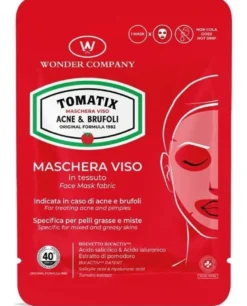 Maschera viso in tessuto per il trattamento di acne e brufoli