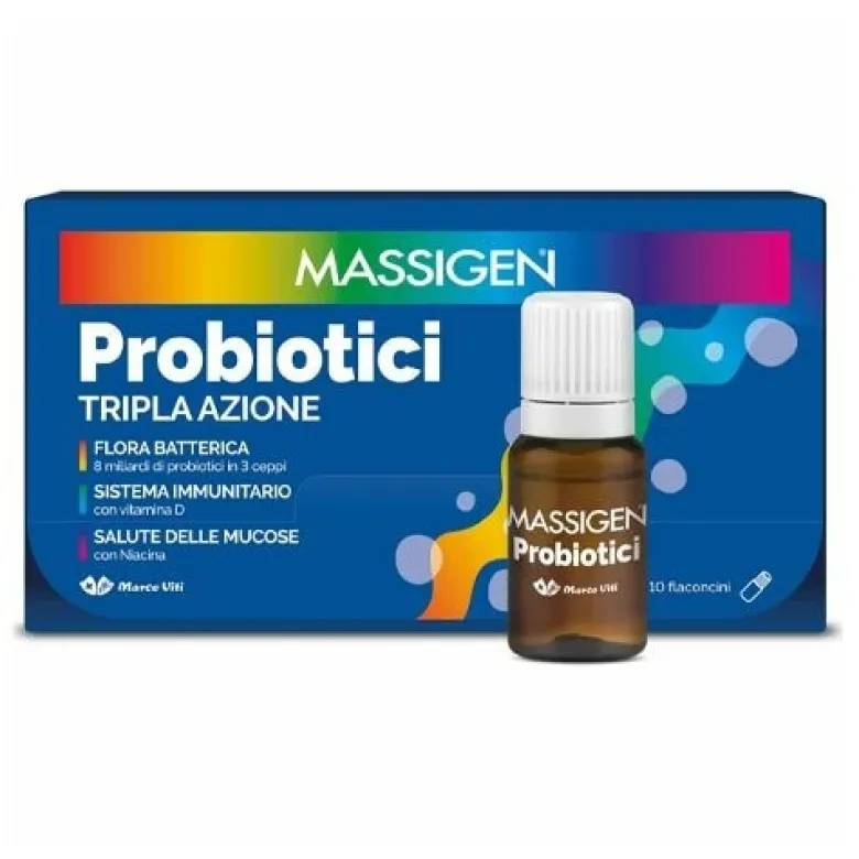 Massigen Probiotici Tripla Azione 10 flaconcini da 8 ml