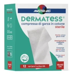 Master-Aid Garza Compressa Dermatess Cotone 18x40cm 12 Pezzi