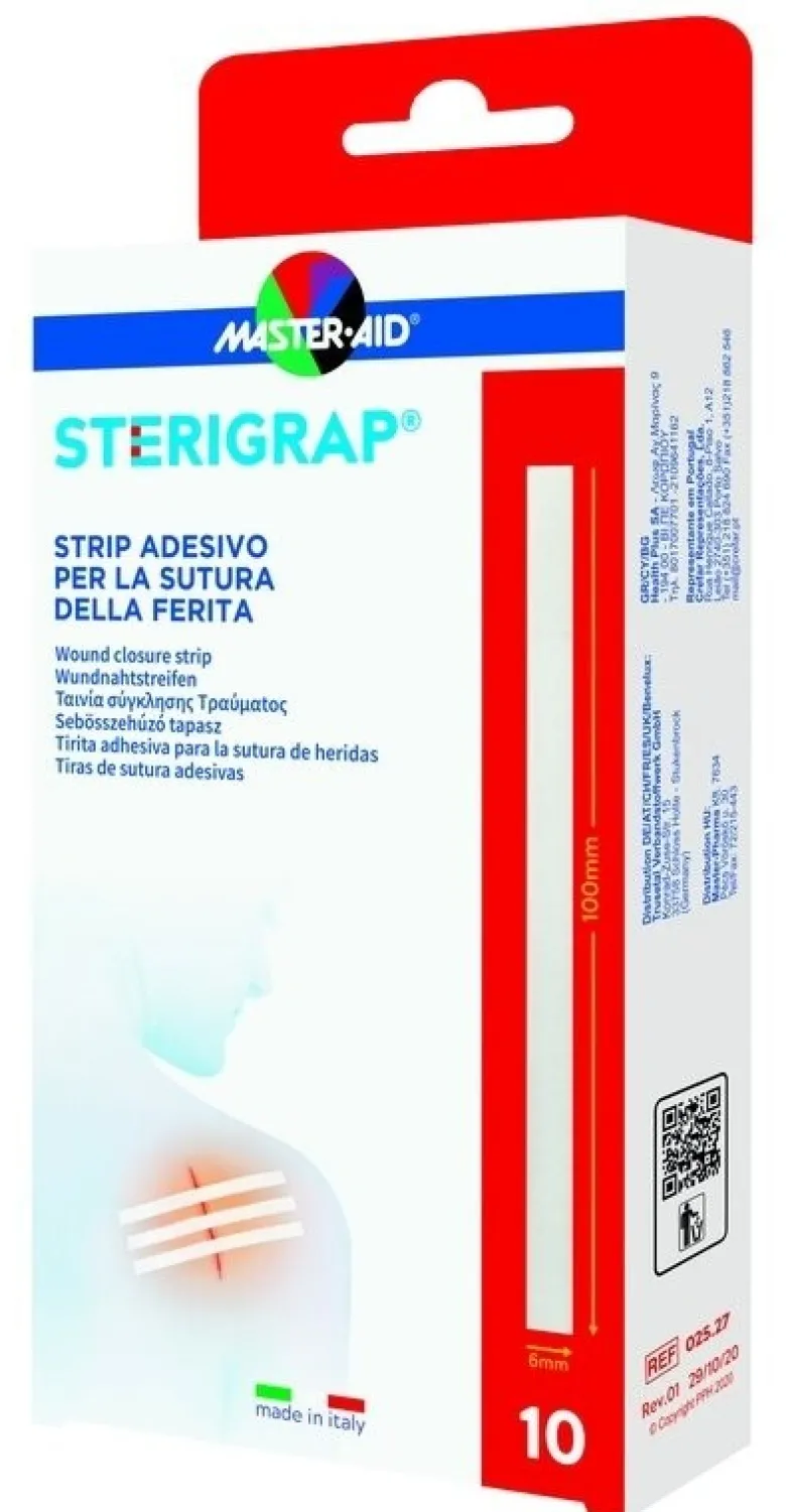 Master-aid sterigrap strip adesivo sutura ferite 100x6 mm 10 pezzi