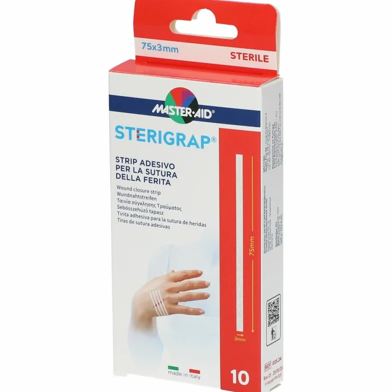 Master Aid Sterigrap Strip Adesivo Satura Ferite 75x3mm 10 Pezzi